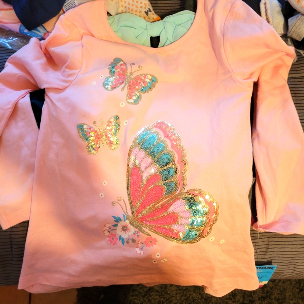 Tommy Bahama Girls Butterfly Shirt with Bow Detail